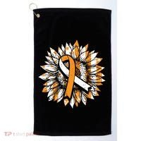Ms Orange Ribbon Multiple Sclerosis Awareness Sunflower Gift Golf Towel thumb 0