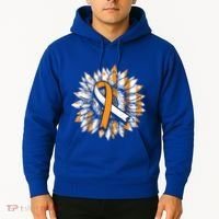 Ms Orange Ribbon Multiple Sclerosis Awareness Sunflower Gift Hoodie thumb 2