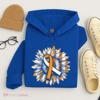 Ms Orange Ribbon Multiple Sclerosis Awareness Sunflower Gift Hoodie thumb 4