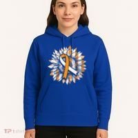 Ms Orange Ribbon Multiple Sclerosis Awareness Sunflower Gift Hoodie thumb 5