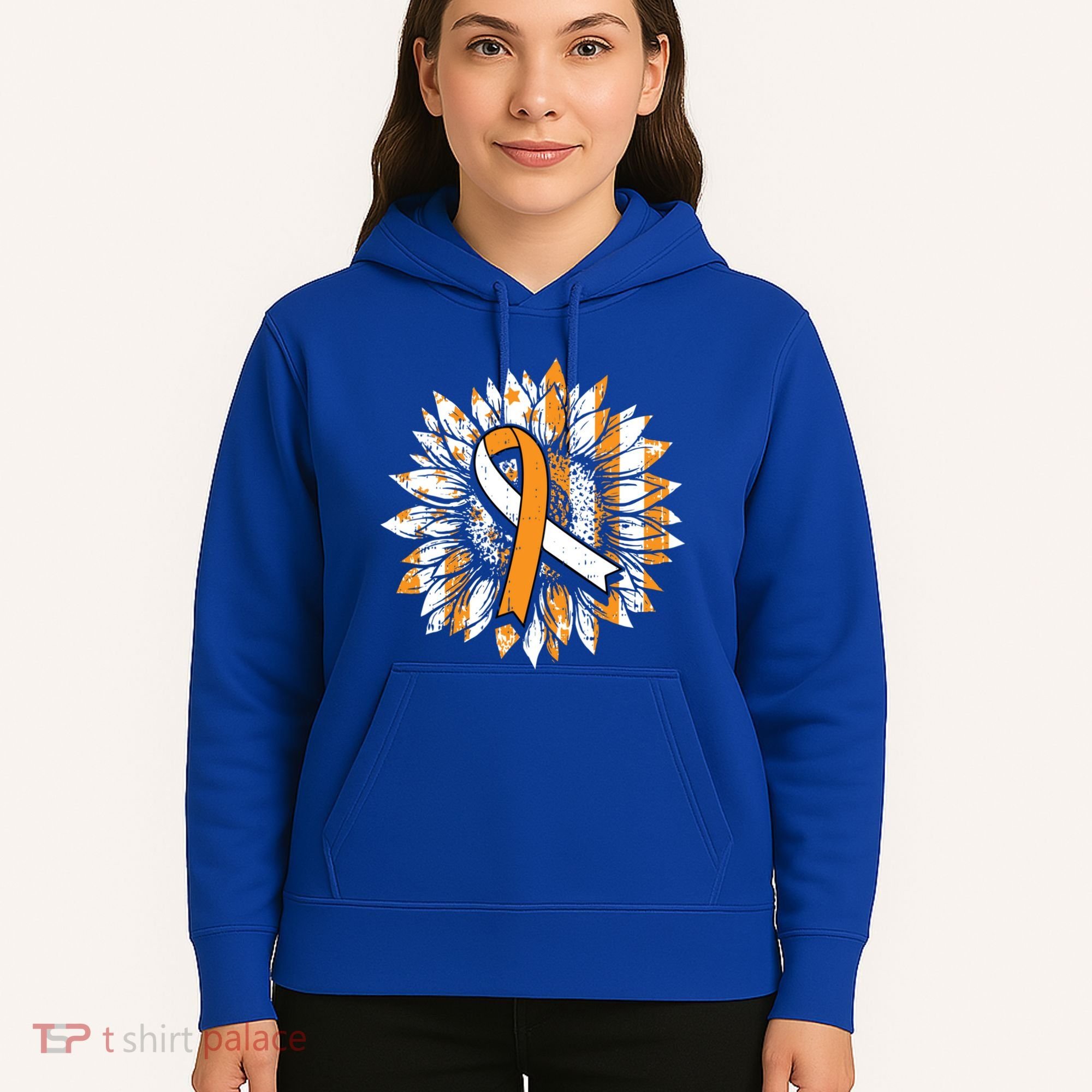 Ms Orange Ribbon Multiple Sclerosis Awareness Sunflower Gift Hoodie