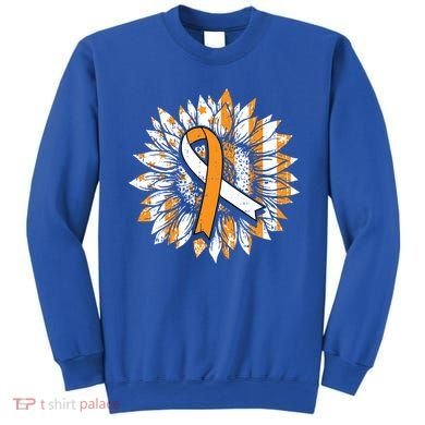 Ms Orange Ribbon Multiple Sclerosis Awareness Sunflower Gift Sweatshirt
