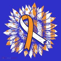 Ms Orange Ribbon Multiple Sclerosis Awareness Sunflower Gift Sweatshirt thumb 3