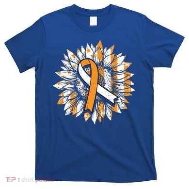 Ms Orange Ribbon Multiple Sclerosis Awareness Sunflower Gift T-Shirt