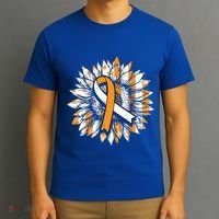 Ms Orange Ribbon Multiple Sclerosis Awareness Sunflower Gift T-Shirt thumb 3