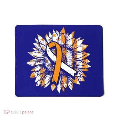Ms Orange Ribbon Multiple Sclerosis Awareness Sunflower Gift Mousepad