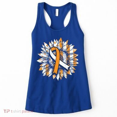 Ms Orange Ribbon Multiple Sclerosis Awareness Sunflower Gift Women's Tank Top