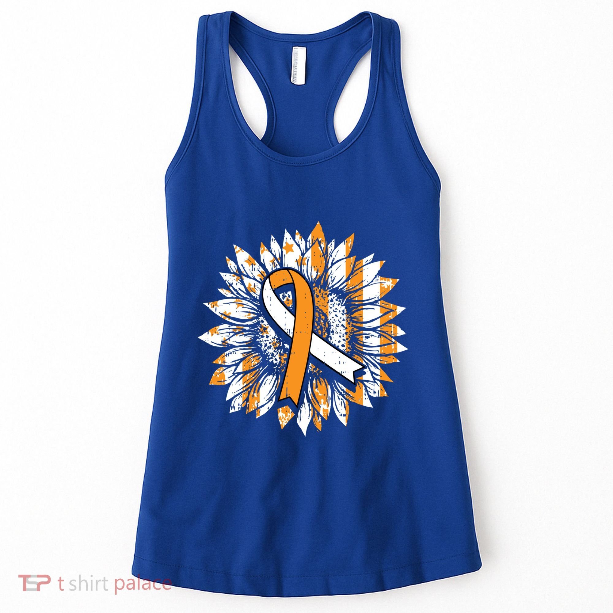 Ms Orange Ribbon Multiple Sclerosis Awareness Sunflower Gift Women's Tank Top