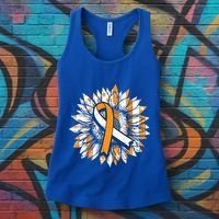 Ms Orange Ribbon Multiple Sclerosis Awareness Sunflower Gift Women's Tank Top thumb 3