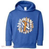 Ms Orange Ribbon Multiple Sclerosis Awareness Sunflower Gift Toddler Hoodie thumb 0