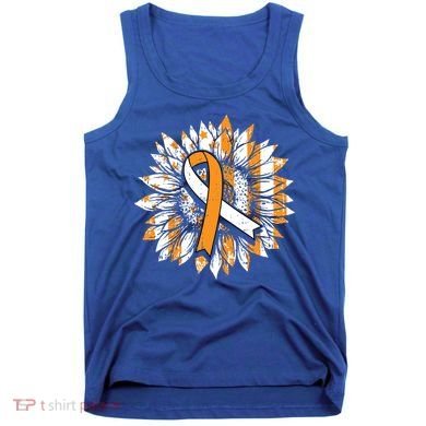 Ms Orange Ribbon Multiple Sclerosis Awareness Sunflower Gift Tank Top