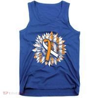 Ms Orange Ribbon Multiple Sclerosis Awareness Sunflower Gift Tank Top thumb 0