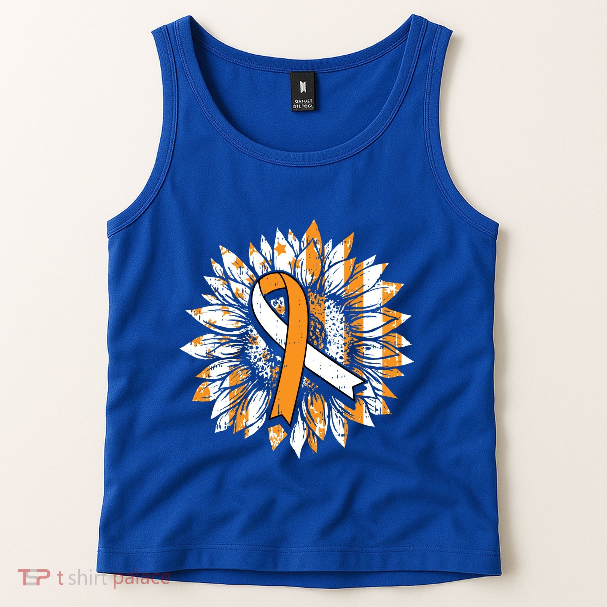Ms Orange Ribbon Multiple Sclerosis Awareness Sunflower Gift Tank Top