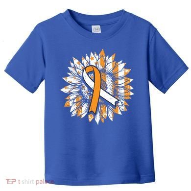 Ms Orange Ribbon Multiple Sclerosis Awareness Sunflower Gift Toddler T-Shirt