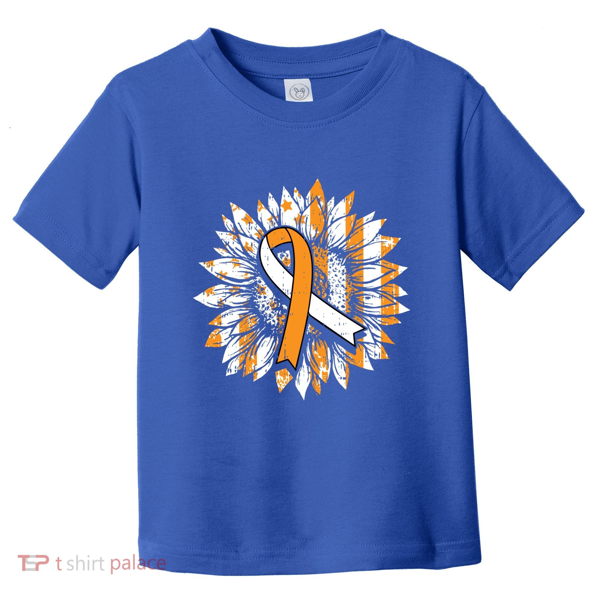 Ms Orange Ribbon Multiple Sclerosis Awareness Sunflower Gift Toddler T-Shirt