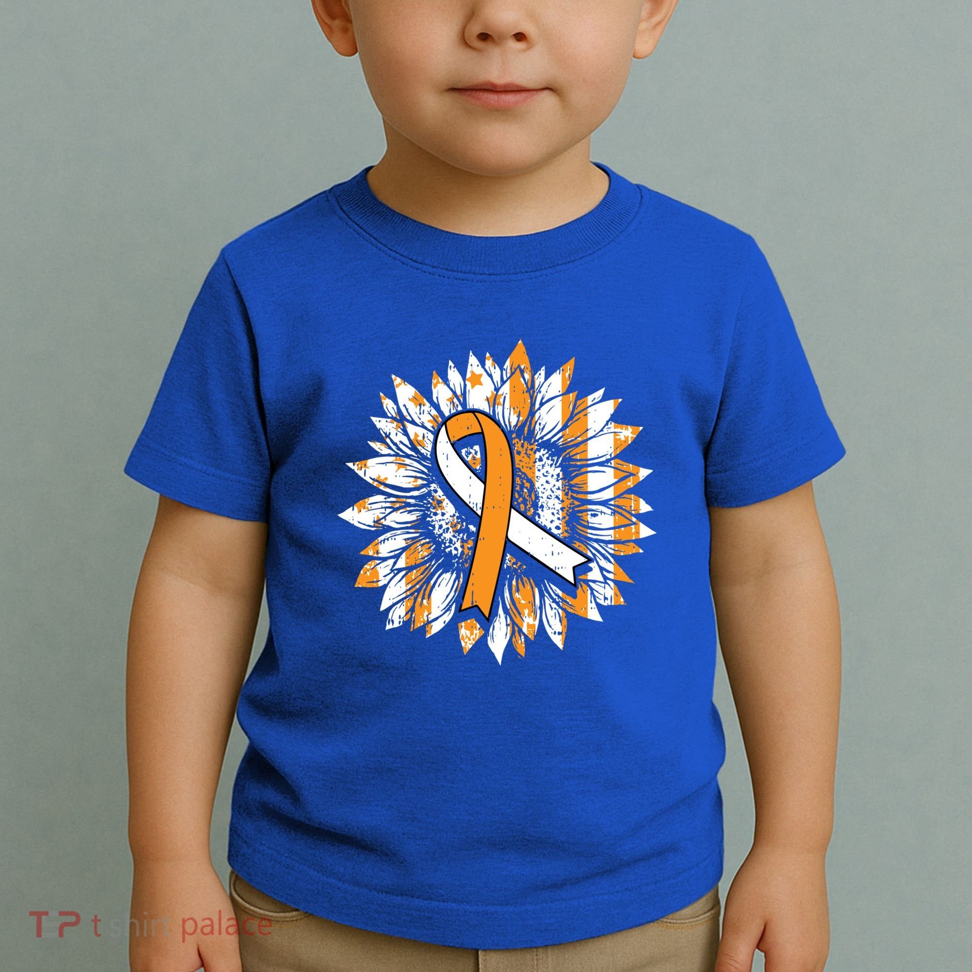 Ms Orange Ribbon Multiple Sclerosis Awareness Sunflower Gift Toddler T-Shirt