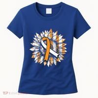 Ms Orange Ribbon Multiple Sclerosis Awareness Sunflower Gift Women's T-Shirt thumb 0