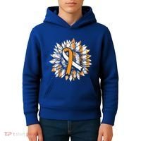 Ms Orange Ribbon Multiple Sclerosis Awareness Sunflower Gift Kids Hoodie thumb 4