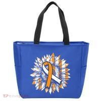 Ms Orange Ribbon Multiple Sclerosis Awareness Sunflower Gift Tote Bag thumb 0