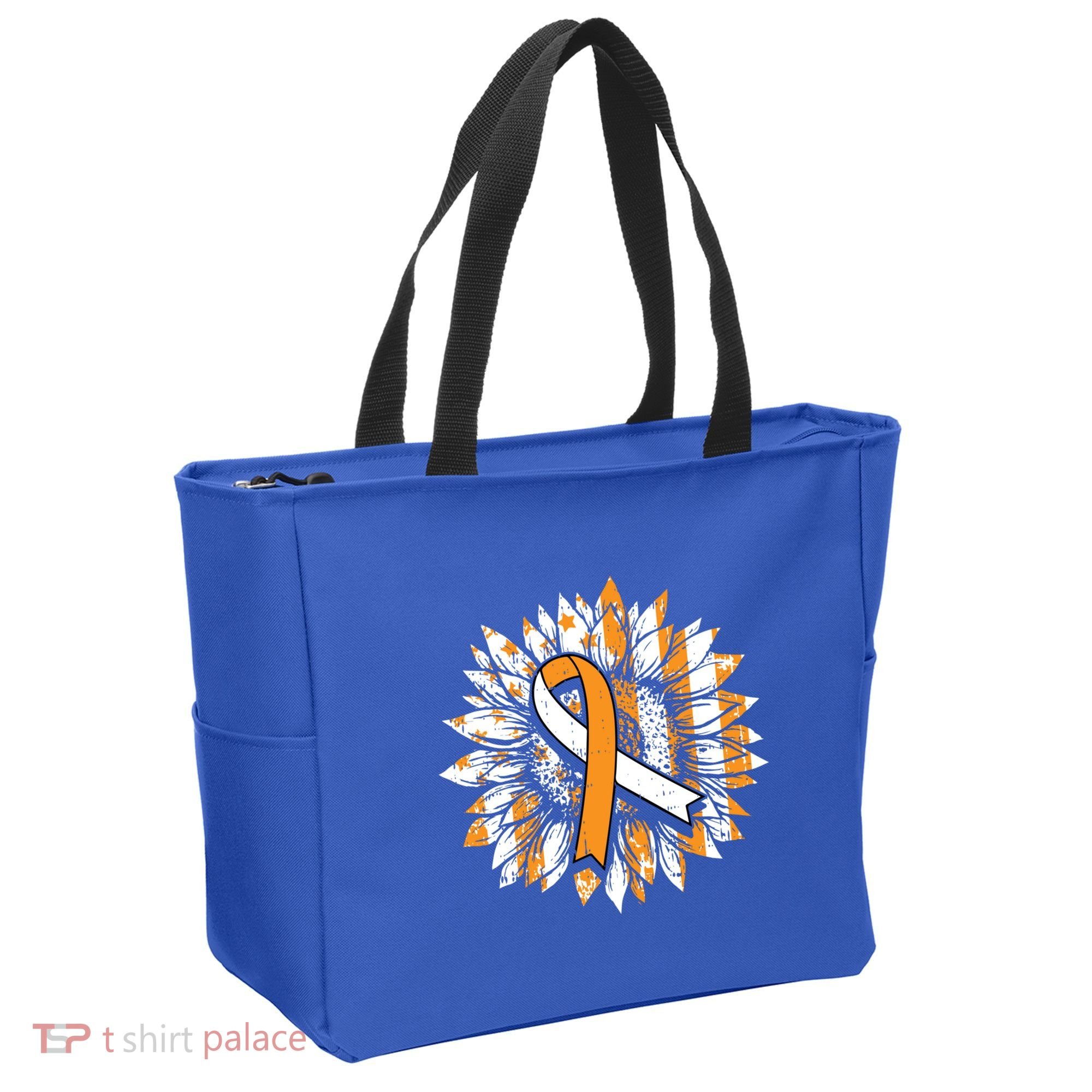 Ms Orange Ribbon Multiple Sclerosis Awareness Sunflower Gift Tote Bag