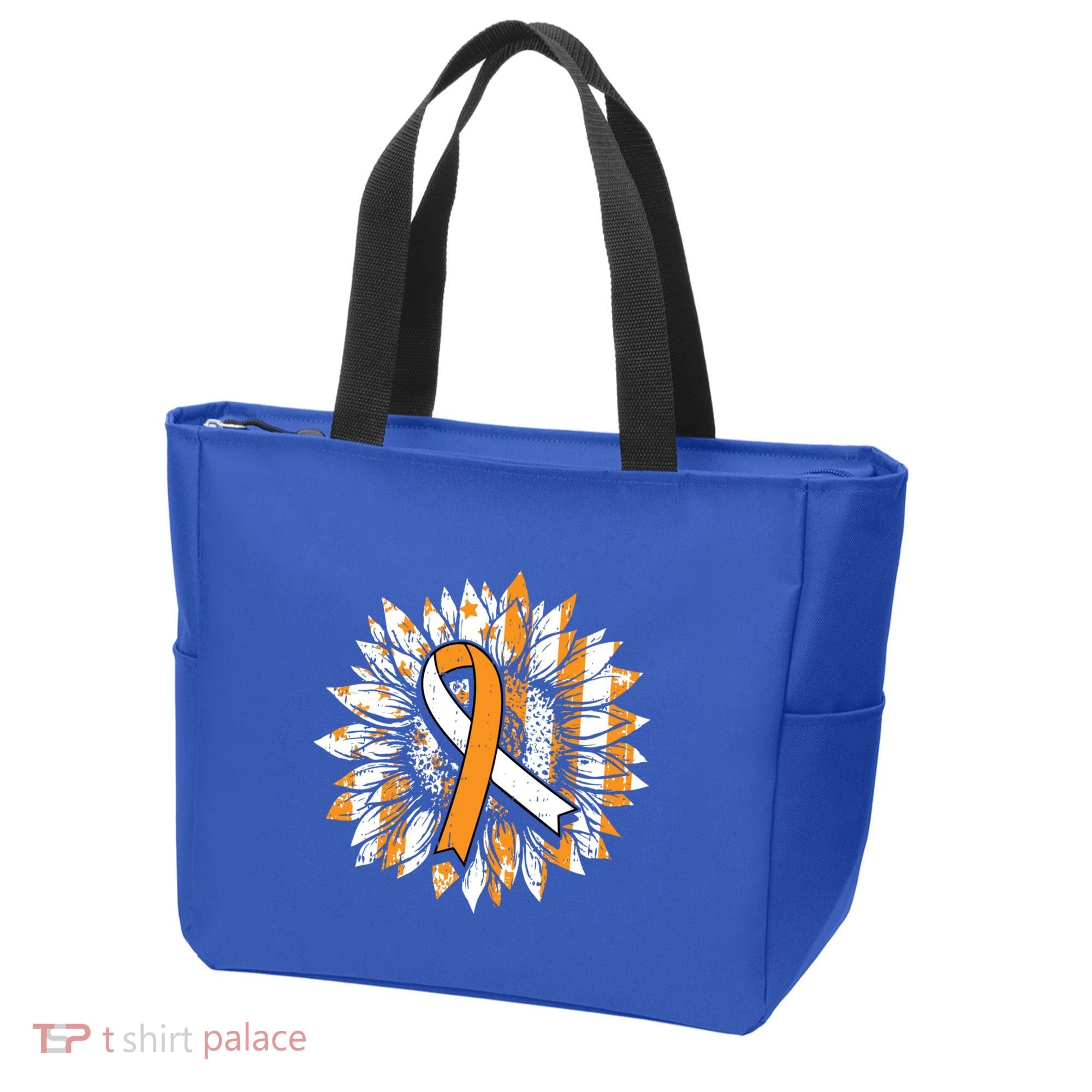 Ms Orange Ribbon Multiple Sclerosis Awareness Sunflower Gift Tote Bag