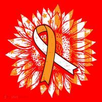 Ms Orange Ribbon Multiple Sclerosis Awareness Sunflower Gift Santa Hat thumb 1