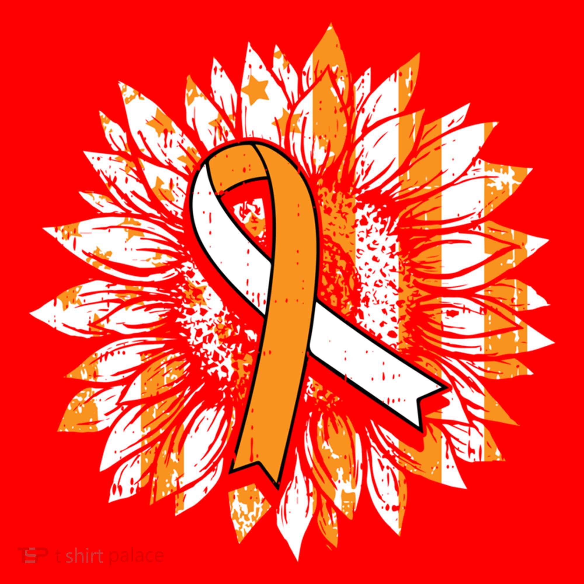 Ms Orange Ribbon Multiple Sclerosis Awareness Sunflower Gift Santa Hat