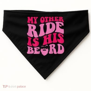 My Other Ride Is His Beard Retro Groovy USA-Made Doggie Bandana