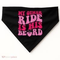 My Other Ride Is His Beard Retro Groovy USA-Made Doggie Bandana thumb 0