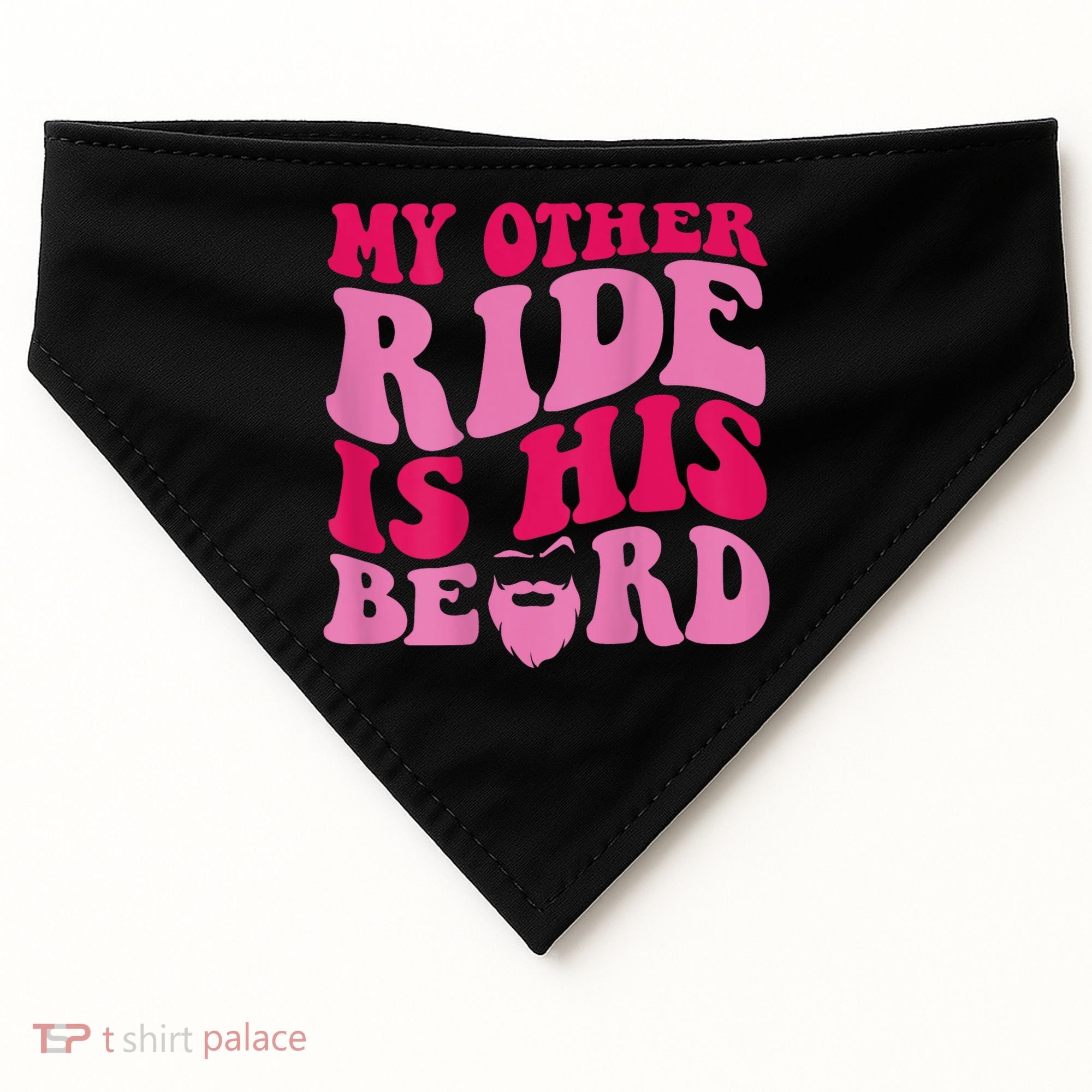 My Other Ride Is His Beard Retro Groovy USA-Made Doggie Bandana