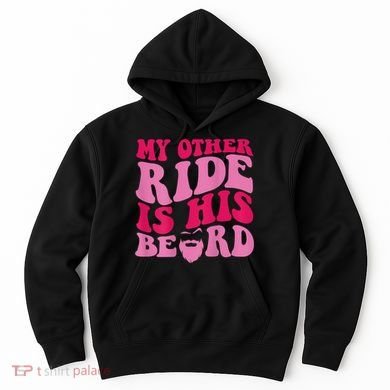 My Other Ride Is His Beard Retro Groovy Hoodie