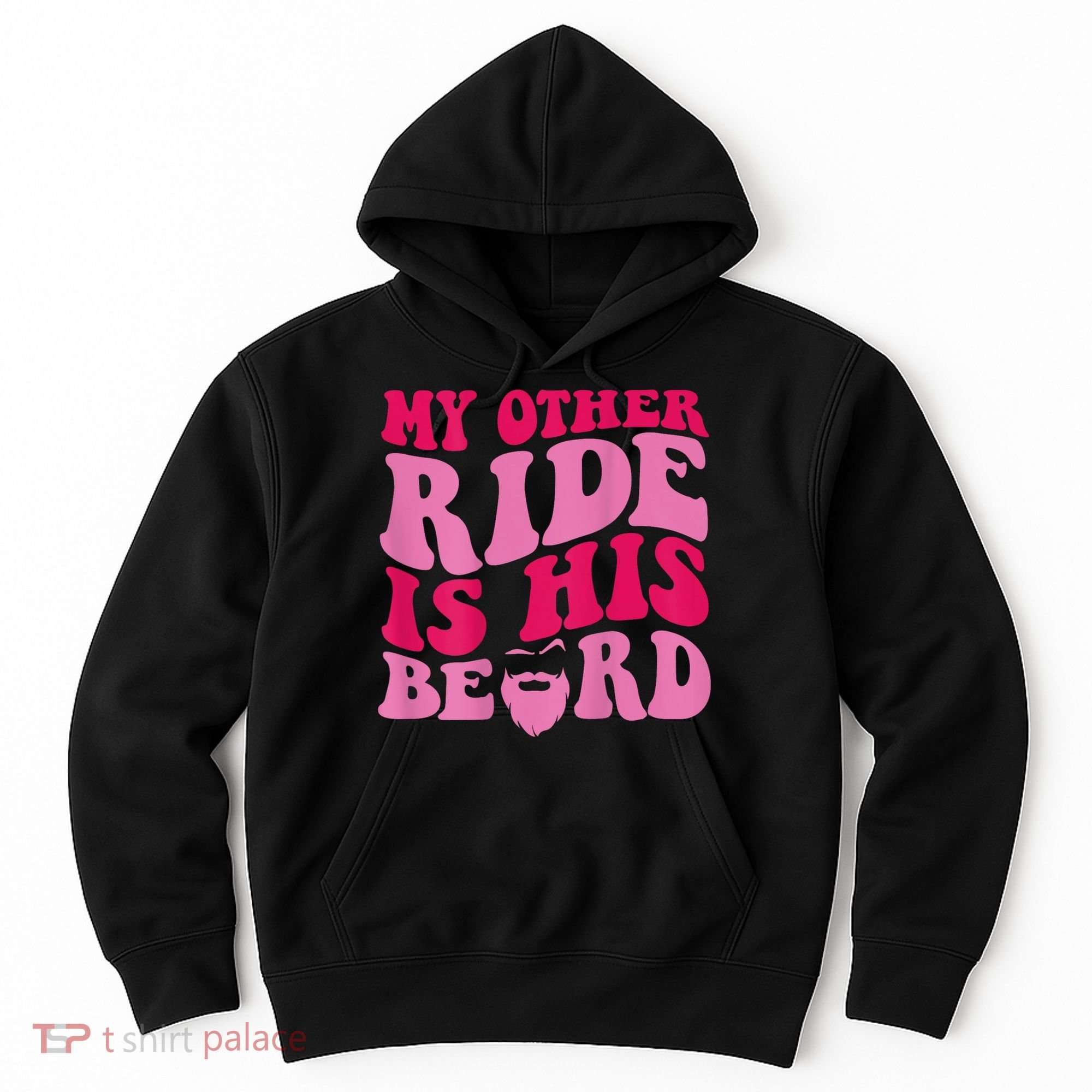 My Other Ride Is His Beard Retro Groovy Hoodie