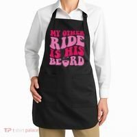 My Other Ride Is His Beard Retro Groovy Apron thumb 2