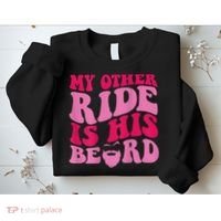My Other Ride Is His Beard Retro Groovy Sweatshirt thumb 2