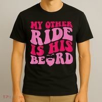 My Other Ride Is His Beard Retro Groovy T-Shirt thumb 3