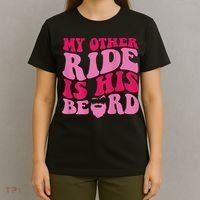 My Other Ride Is His Beard Retro Groovy T-Shirt thumb 4