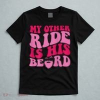 My Other Ride Is His Beard Retro Groovy T-Shirt thumb 5
