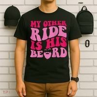 My Other Ride Is His Beard Retro Groovy T-Shirt thumb 6