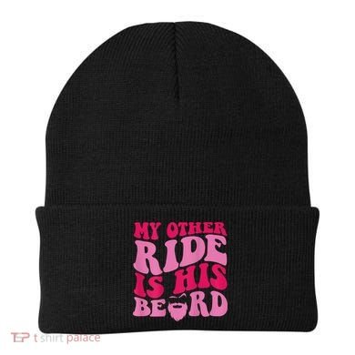 My Other Ride Is His Beard Retro Groovy Beanie