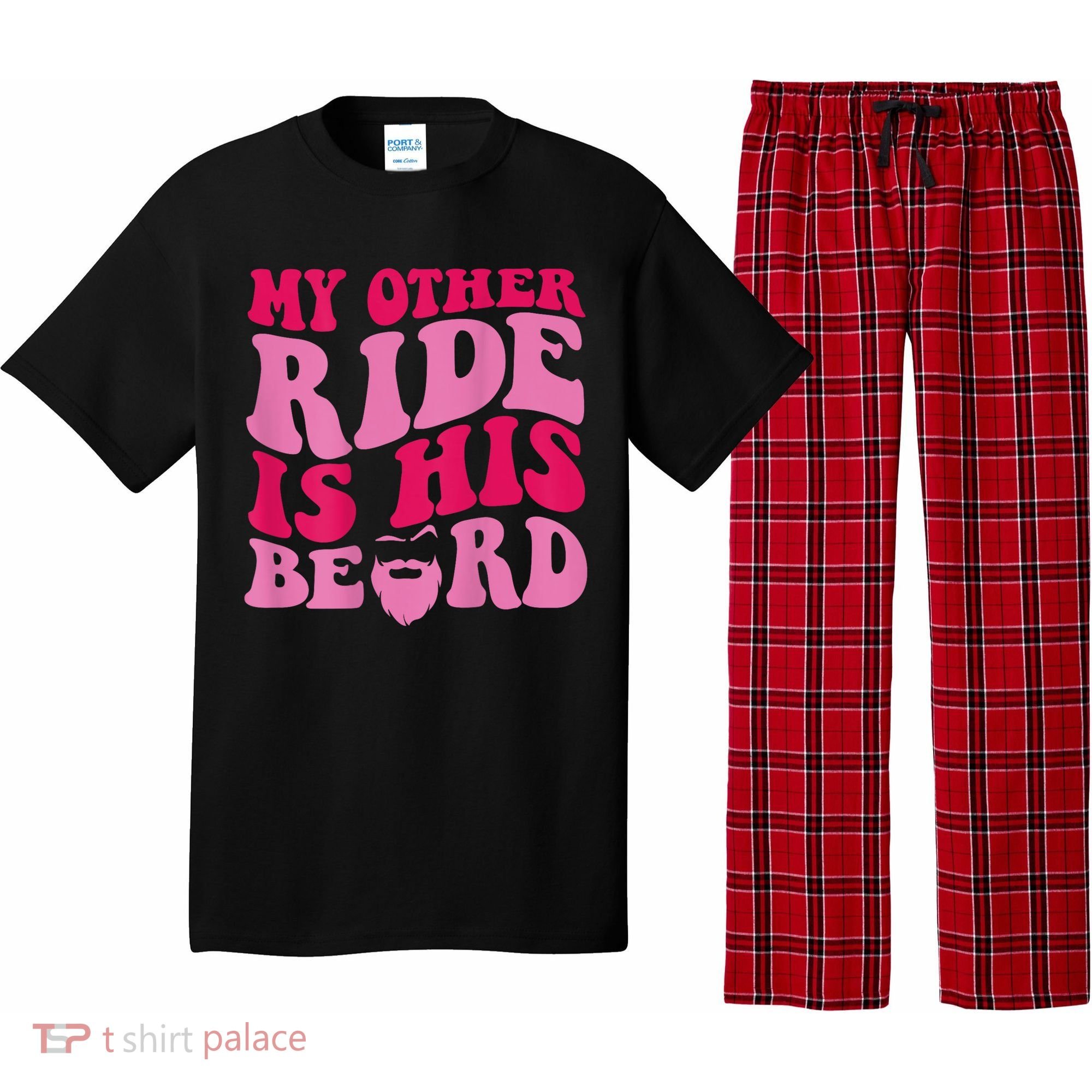 My Other Ride Is His Beard Retro Groovy Pajama Set