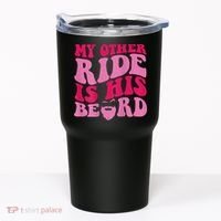 My Other Ride Is His Beard Retro Groovy Tumbler thumb 0