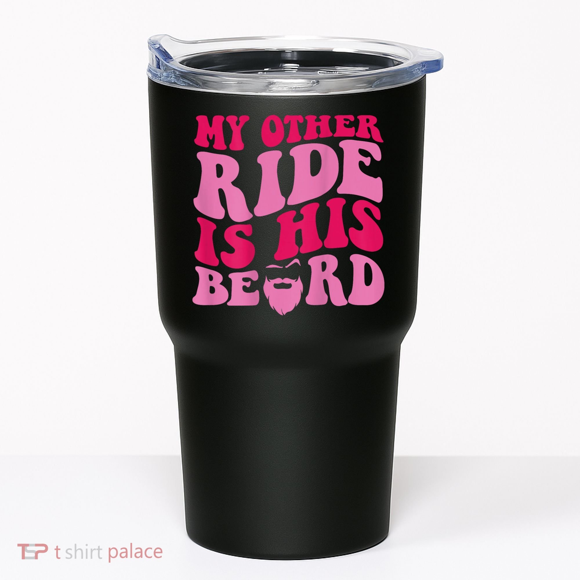 My Other Ride Is His Beard Retro Groovy Tumbler