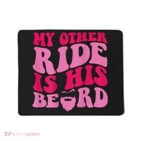 My Other Ride Is His Beard Retro Groovy Mousepad thumb 0