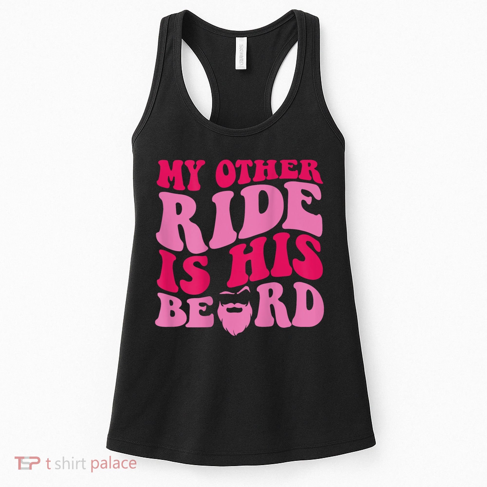 My Other Ride Is His Beard Retro Groovy Women's Tank Top