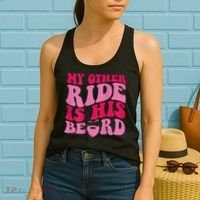 My Other Ride Is His Beard Retro Groovy Women's Tank Top thumb 2