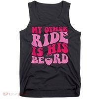 My Other Ride Is His Beard Retro Groovy Tank Top thumb 0
