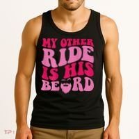 My Other Ride Is His Beard Retro Groovy Tank Top thumb 3