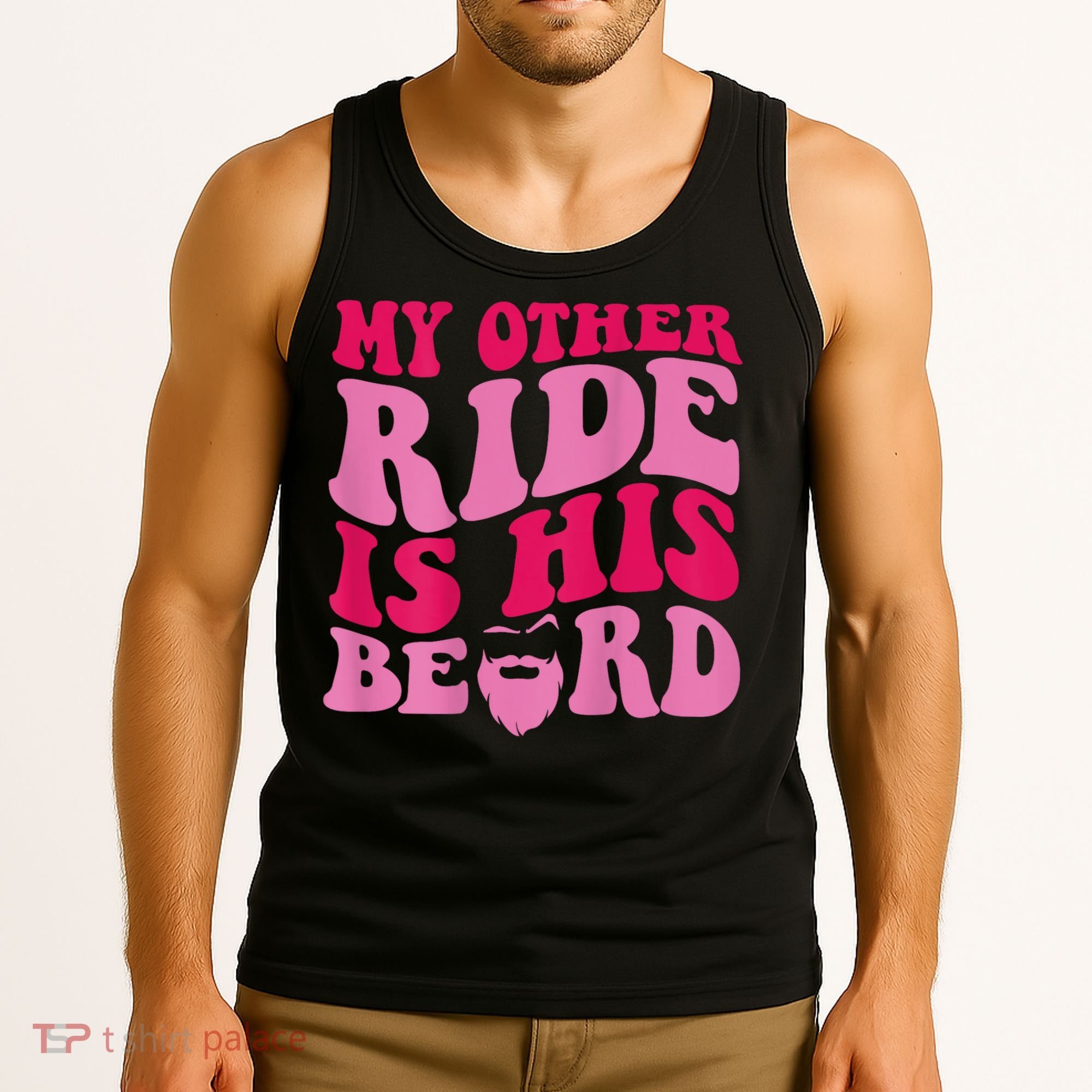 My Other Ride Is His Beard Retro Groovy Tank Top