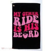 My Other Ride Is His Beard Retro Groovy Golf Towel thumb 0