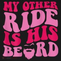 My Other Ride Is His Beard Retro Groovy Women's Long Sleeve Shirt thumb 2